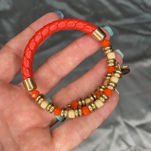 Alex and Ani leather and beaded bracelet